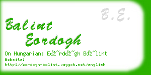 balint eordogh business card